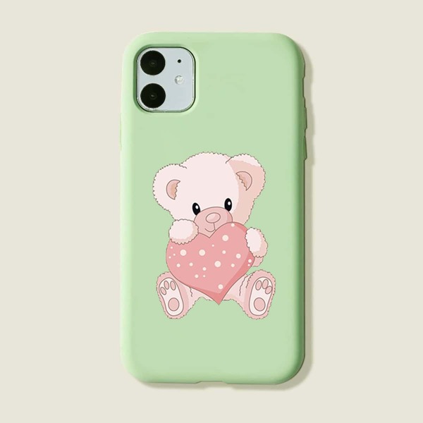 

Cartoon Bear Phone Case, Green