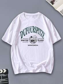 Aesthetic Post--Men Letter Graphic Tee - White - View 1