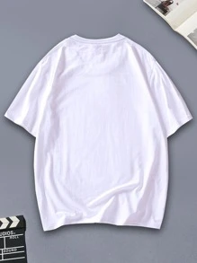 Aesthetic Post--Men Letter Graphic Tee - White - View 2