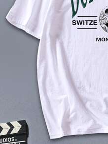 Aesthetic Post--Men Letter Graphic Tee - White - View 3