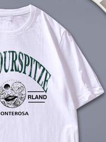 Aesthetic Post--Men Letter Graphic Tee - White - View 4