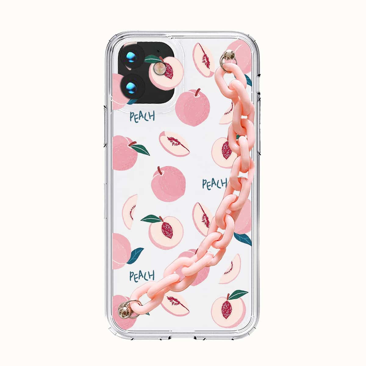 

Peach Graphic Hand Strap Phone Case, Multicolor