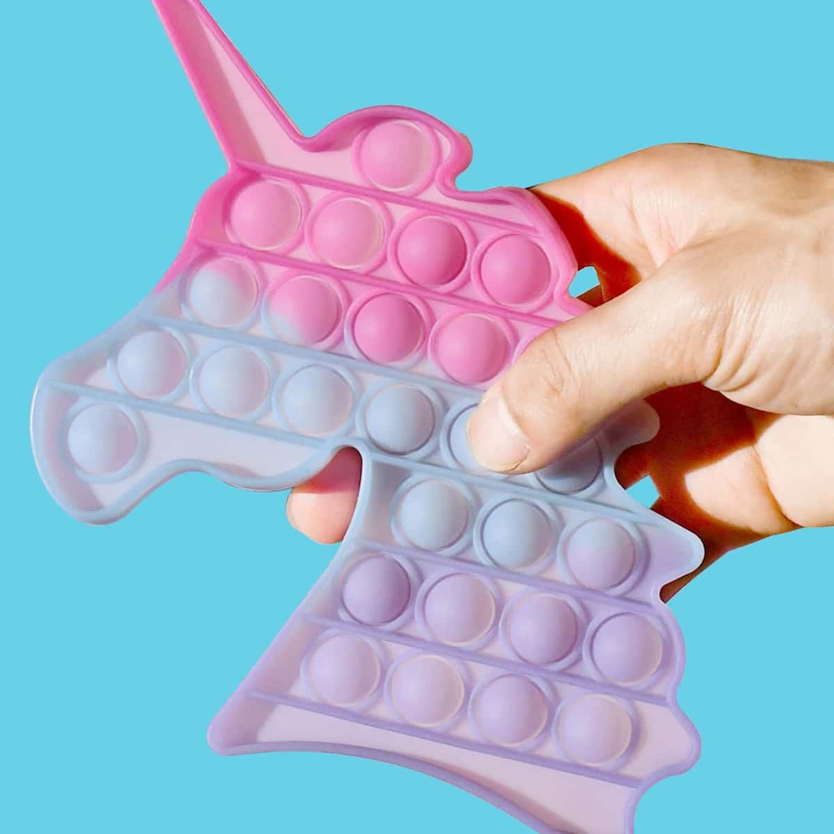 

1pc Unicorn Shaped Push Bubble Toy, Multicolor