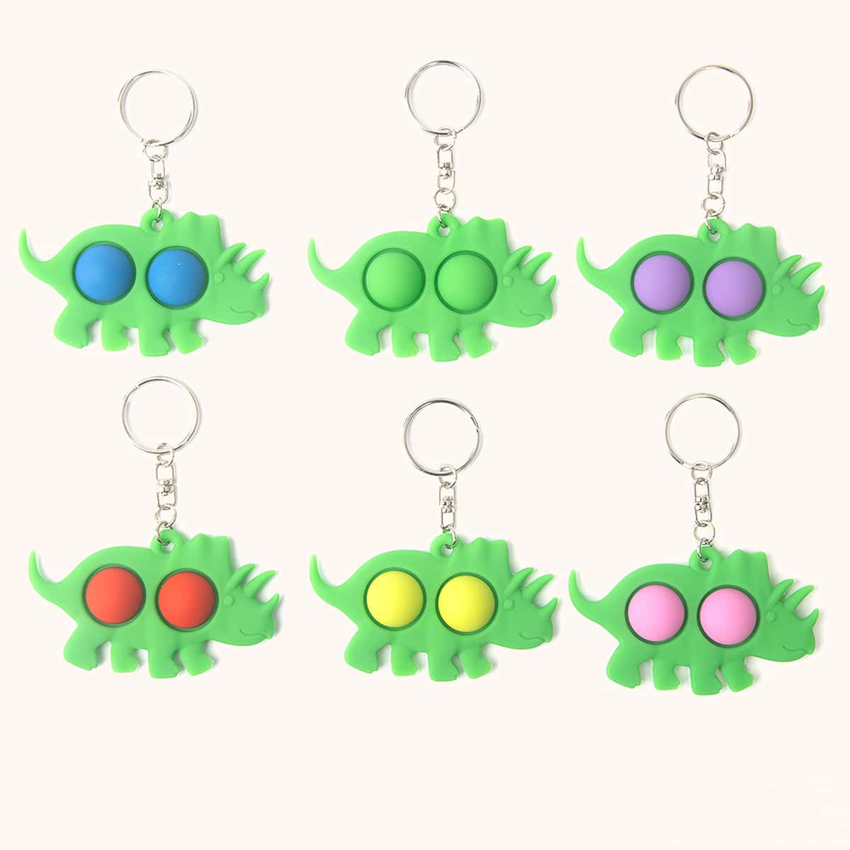 

1pc Random Dinosaur Shaped Push Bubble Toy, Multicolor