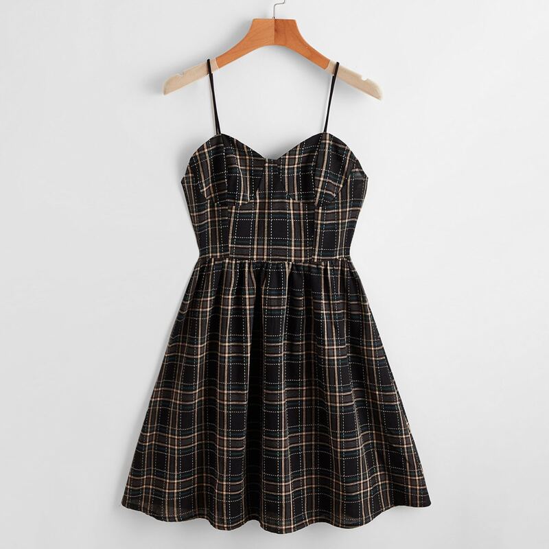 

Plaid Cami Dress, Multicolor