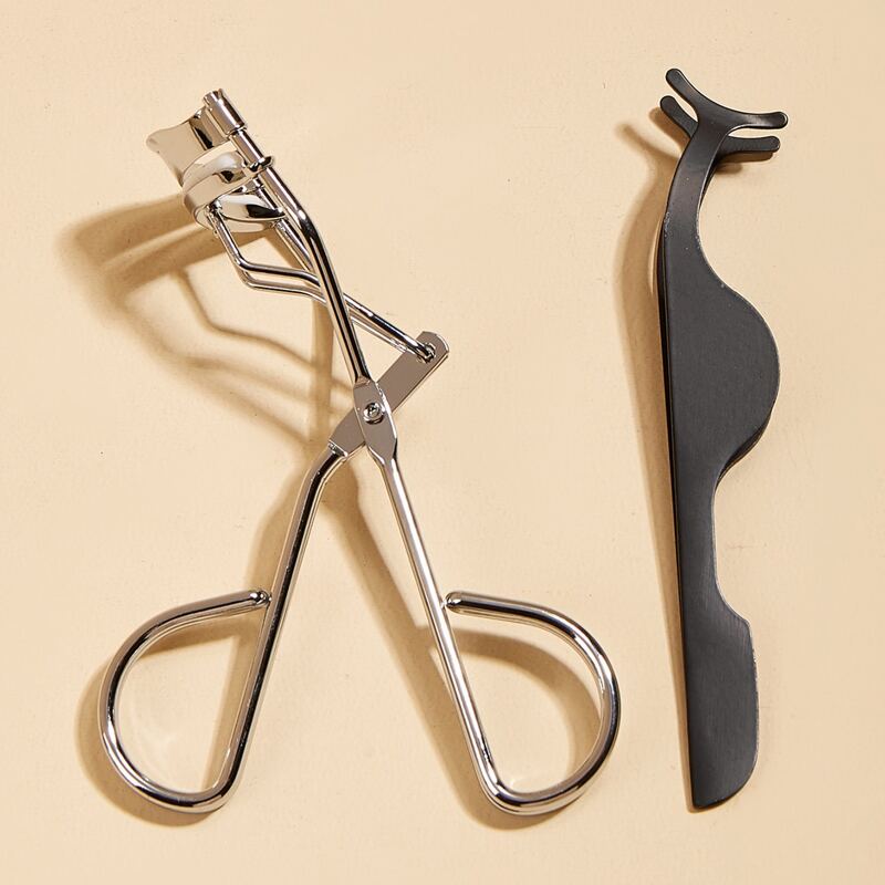 

1pc Eyelash Curler & 1pc False Eyelash Aid, Black