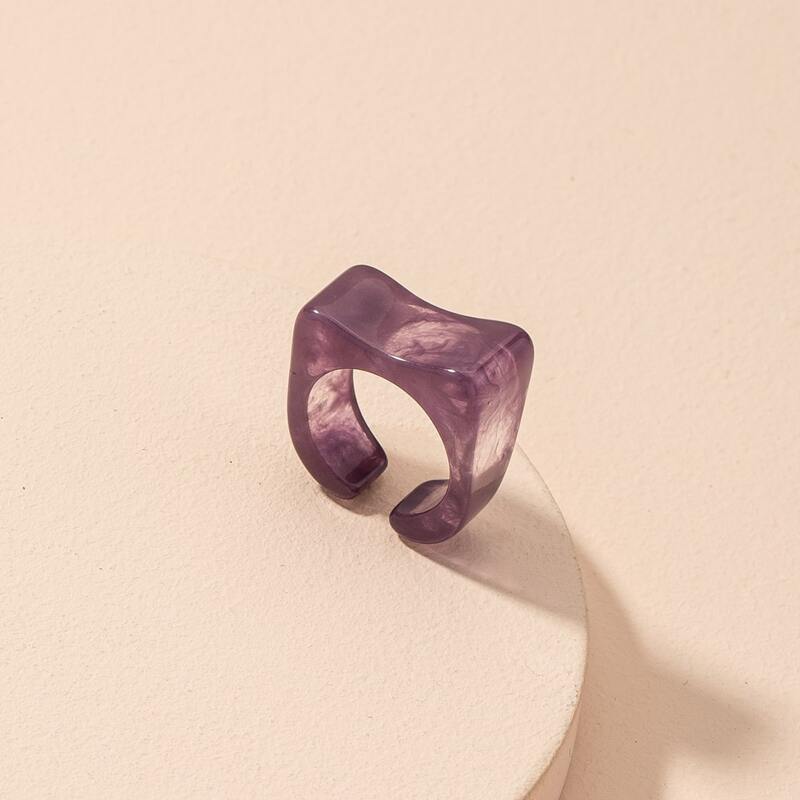 

1pc Resin Cuff Ring, Multicolor