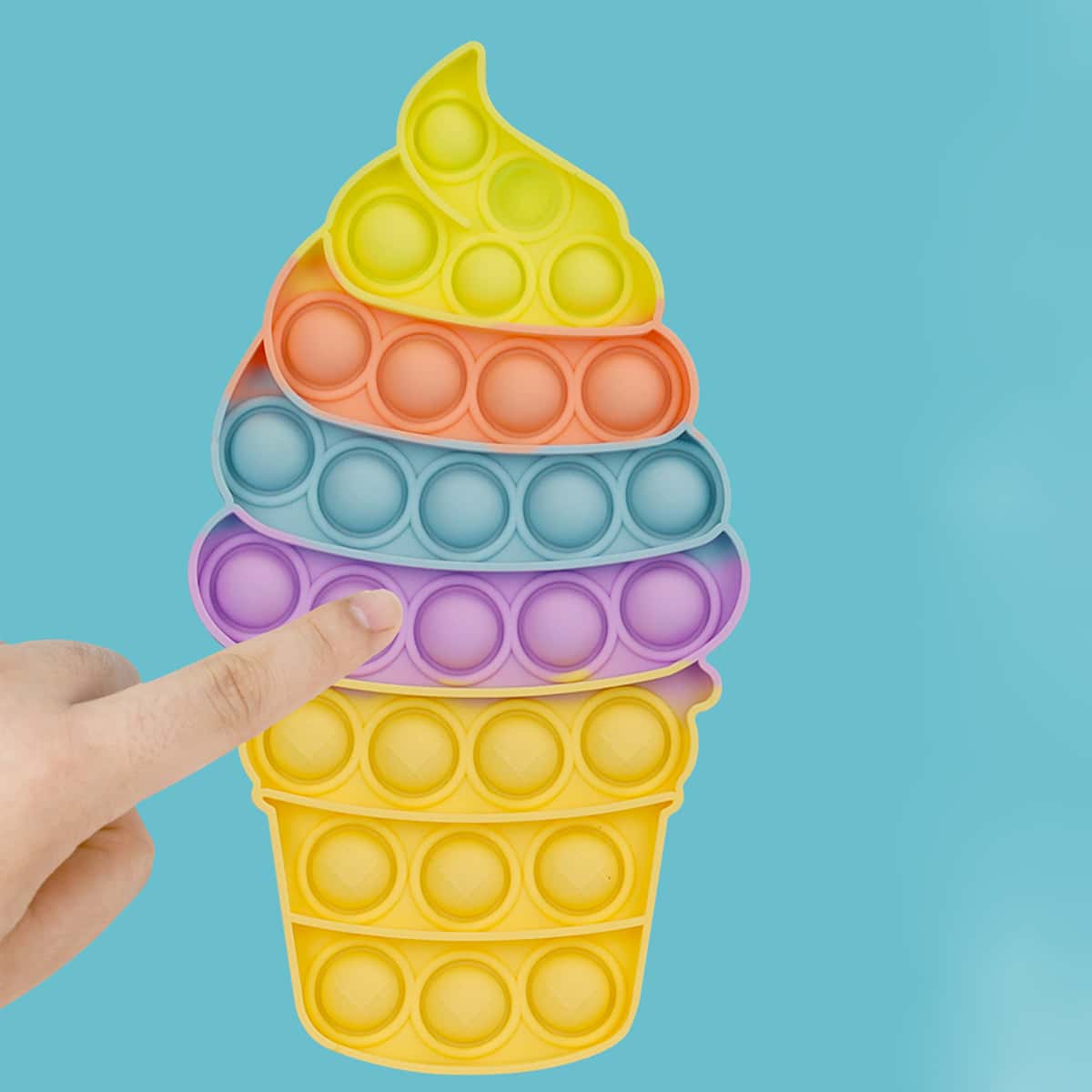 

1pc Ice Cream Shaped Push Bubble Toy, Multicolor