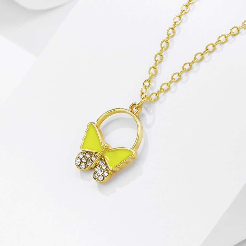

Butterfly Charm Chain Necklace, Yellow