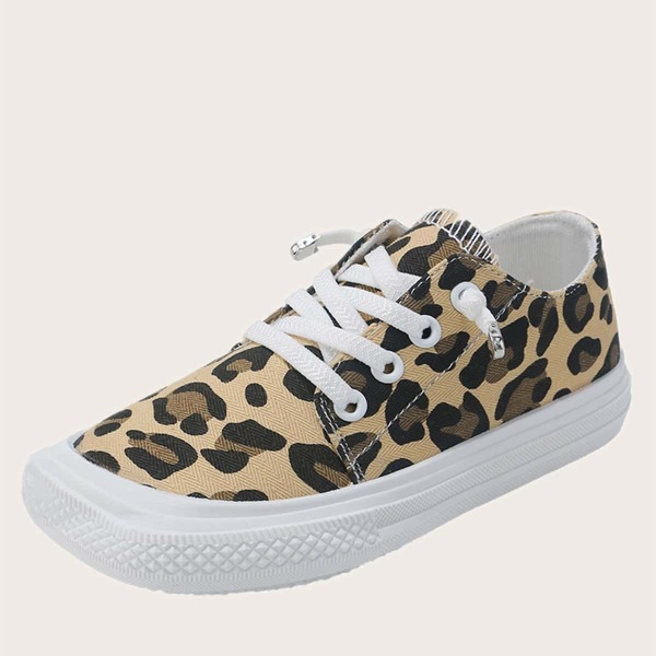 

Toddler Girls Leopard Graphic Canvas Shoes, Multicolor