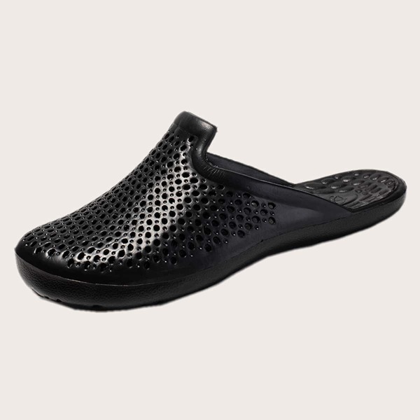 

Men Minimalist Hollow Out Slides, Black