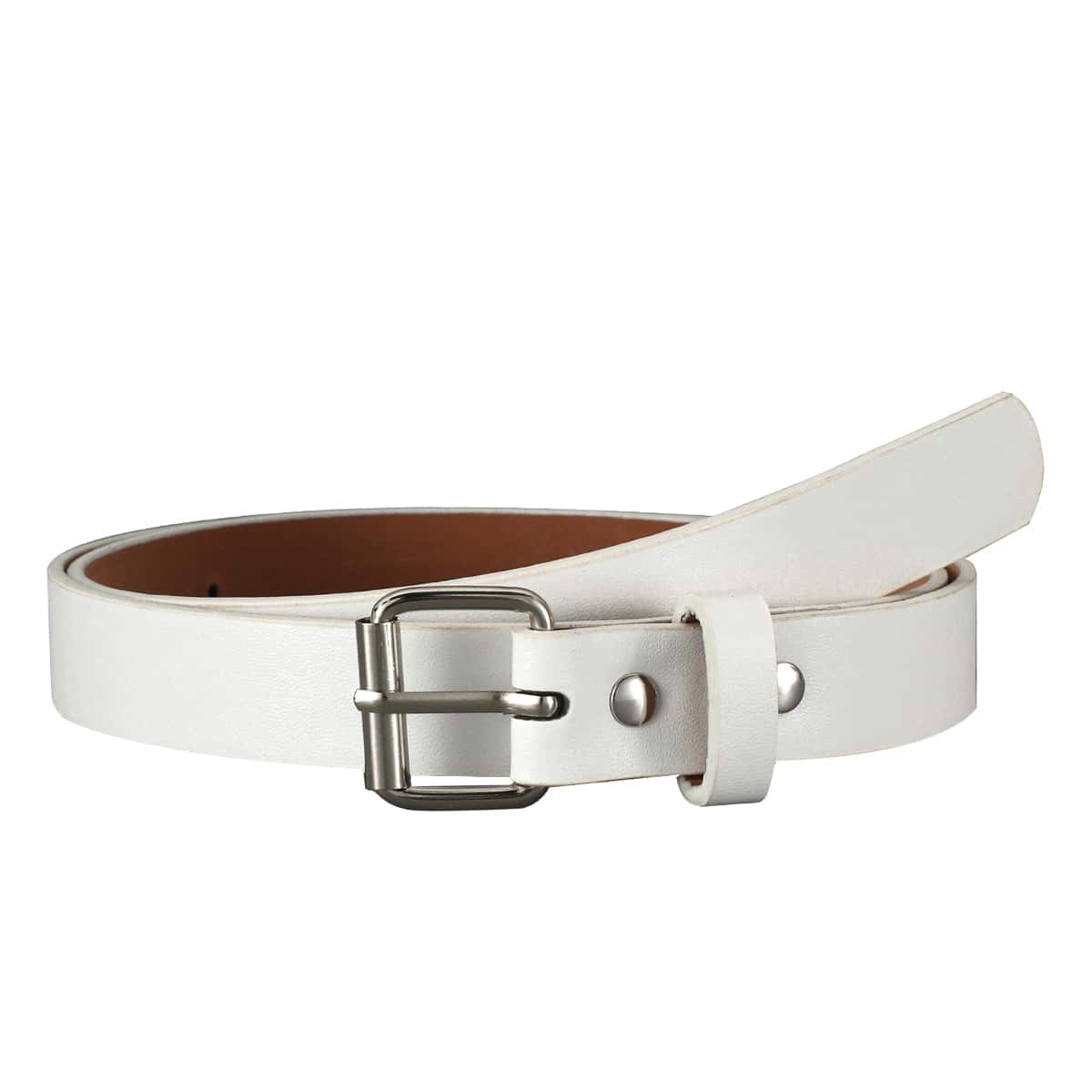

1pc Metal Buckle Belt, White