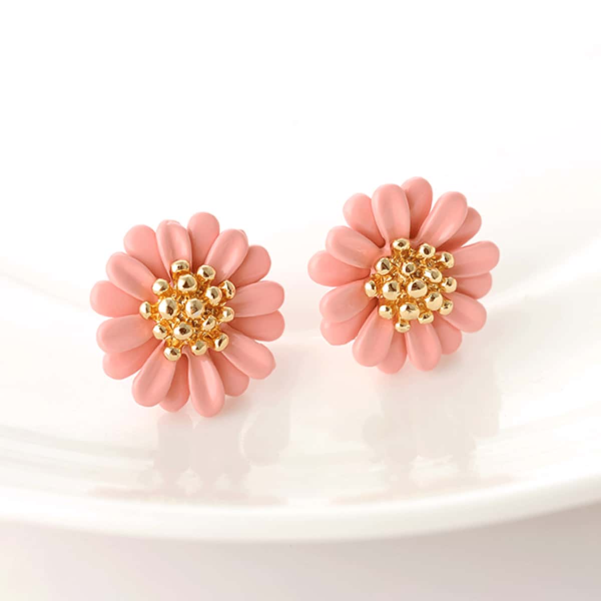 

Flower Stud Earrings, Pink