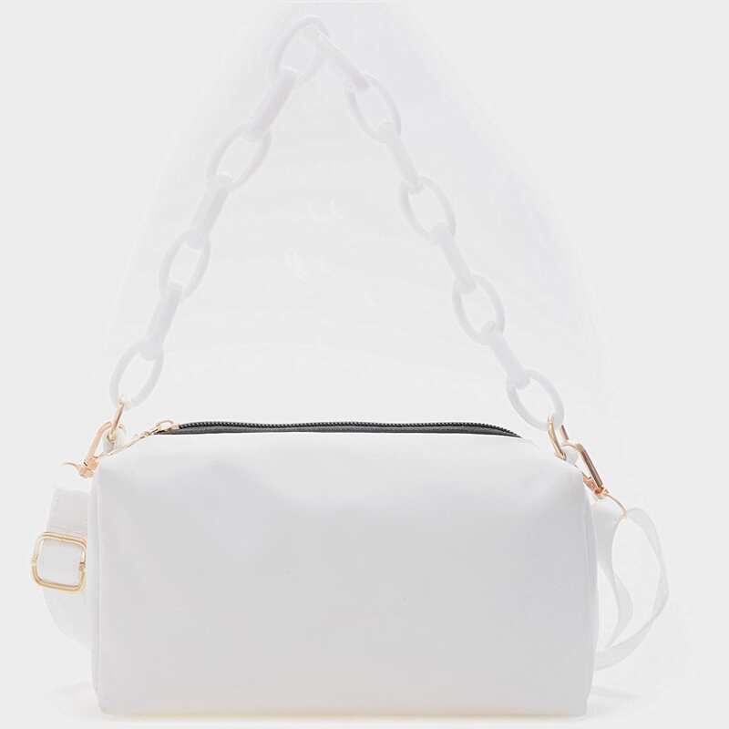 

Minimalist Chain Shoulder Bag, White