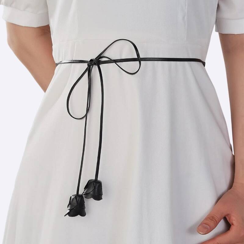 

Flower Rope Belt, Black