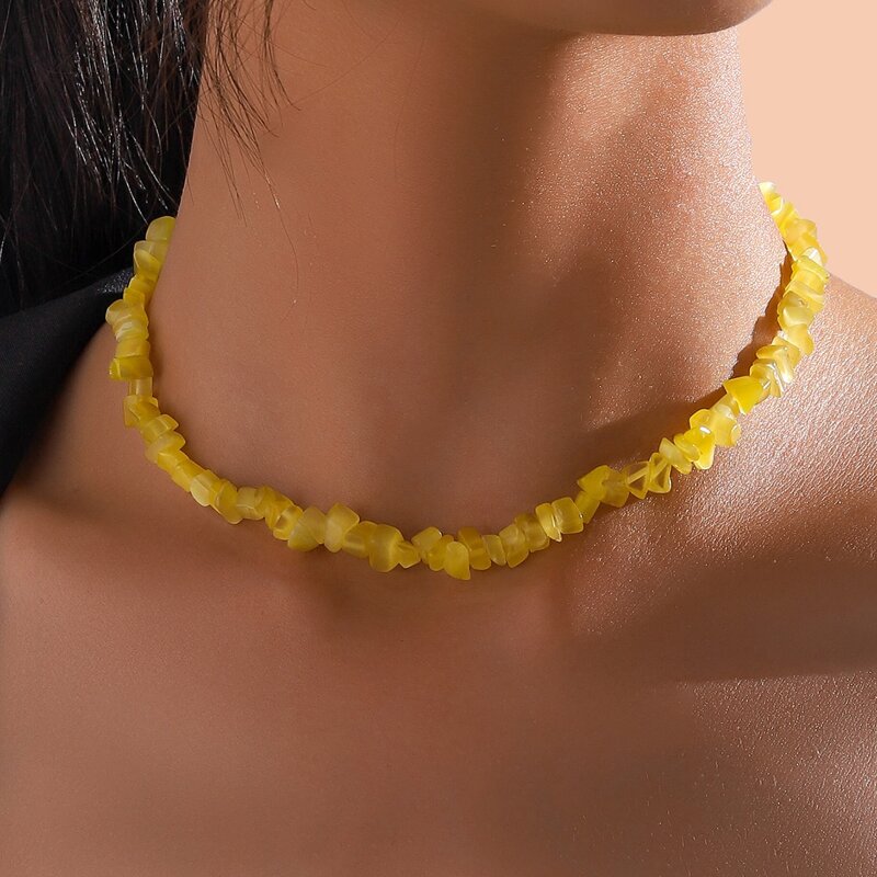 

Stone Beaded Necklace, Yellow