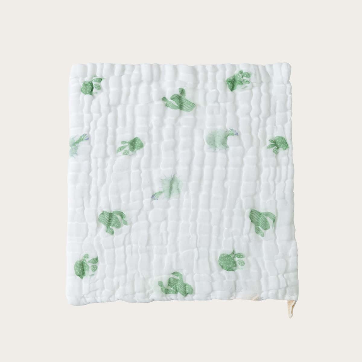 

Kids Cactus Print Muslin Face Towel, Multicolor