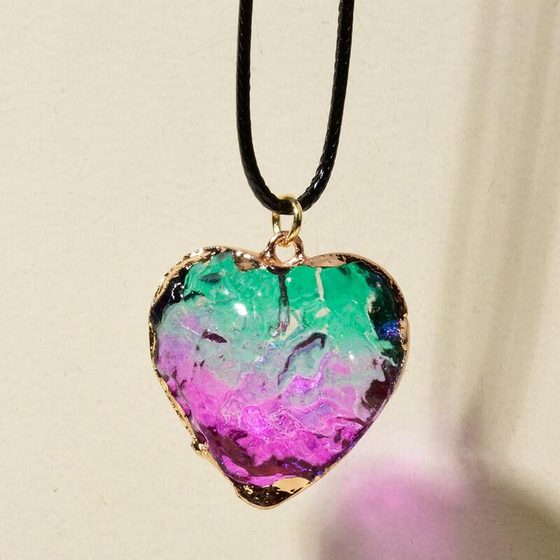 

Heart Pendant Necklace, Multicolor
