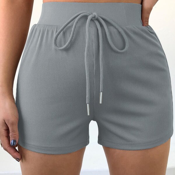 

Knot Waist Track Shorts, Dark grey