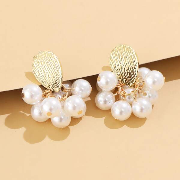 

Faux Pearl Decor Drop Earrings, Multicolor
