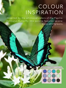 SHEGLAM Flutter Effect Palette 12-Clolor Glitter Matte Eyeshadow Palette Metallic Bold Color Vivid Blue Green Long Lasting No Smudge Highly Pigmented Soft Smooth Eyeshadow Eye Makeup Cosmetics Brand Beauty Makeup Face Paint Cosmetic For Women Girls Perfect For Winter Spring Ideal For Y2K Fancy Fashion Suitable For Birthday Gift Party Ready Best Color - Flutter Effect - View 9