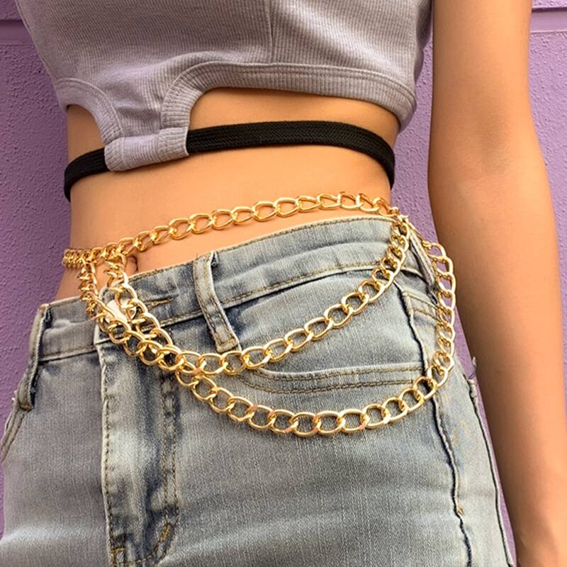 

Simple Layered Waist Chain, Gold