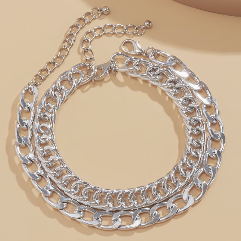 

2pcs Minimalist Anklet, Silver