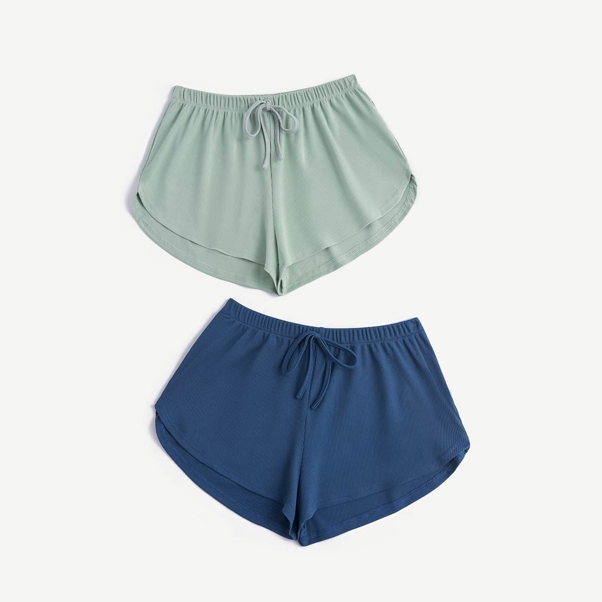 

2pcs Solid Dolphin Shorts, Multicolor