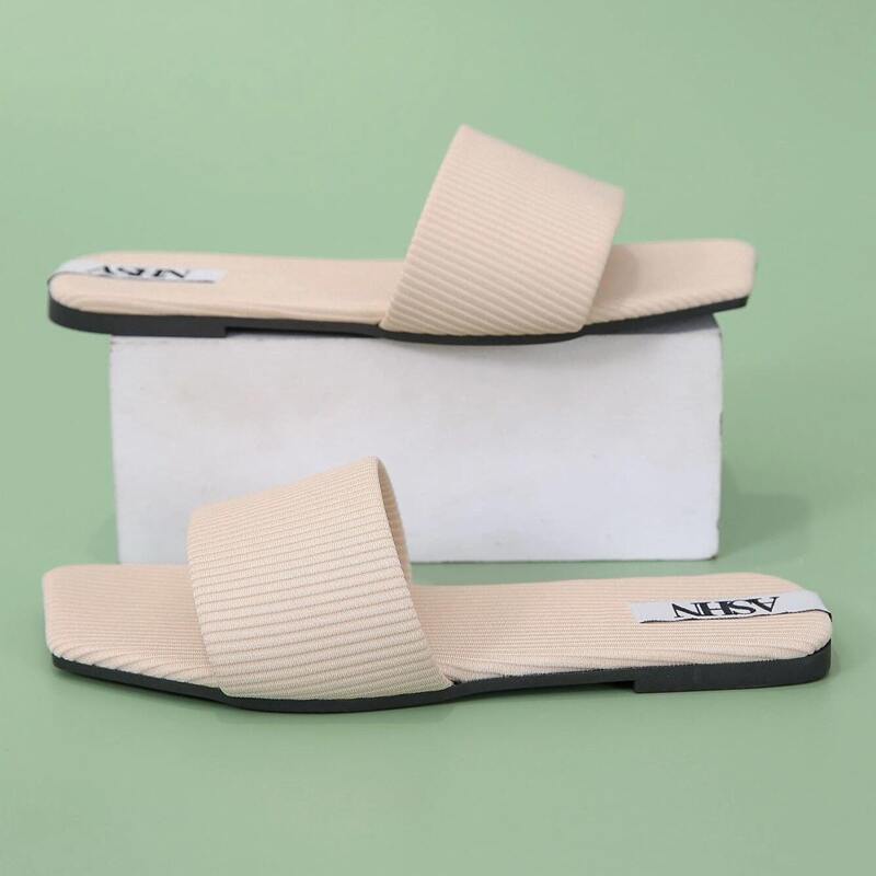 

Minimalist Slide Sandals, Beige