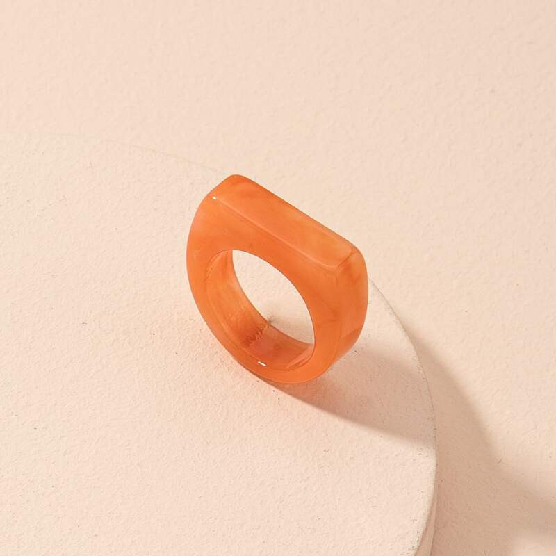 

Geo Design Resin Ring, Red