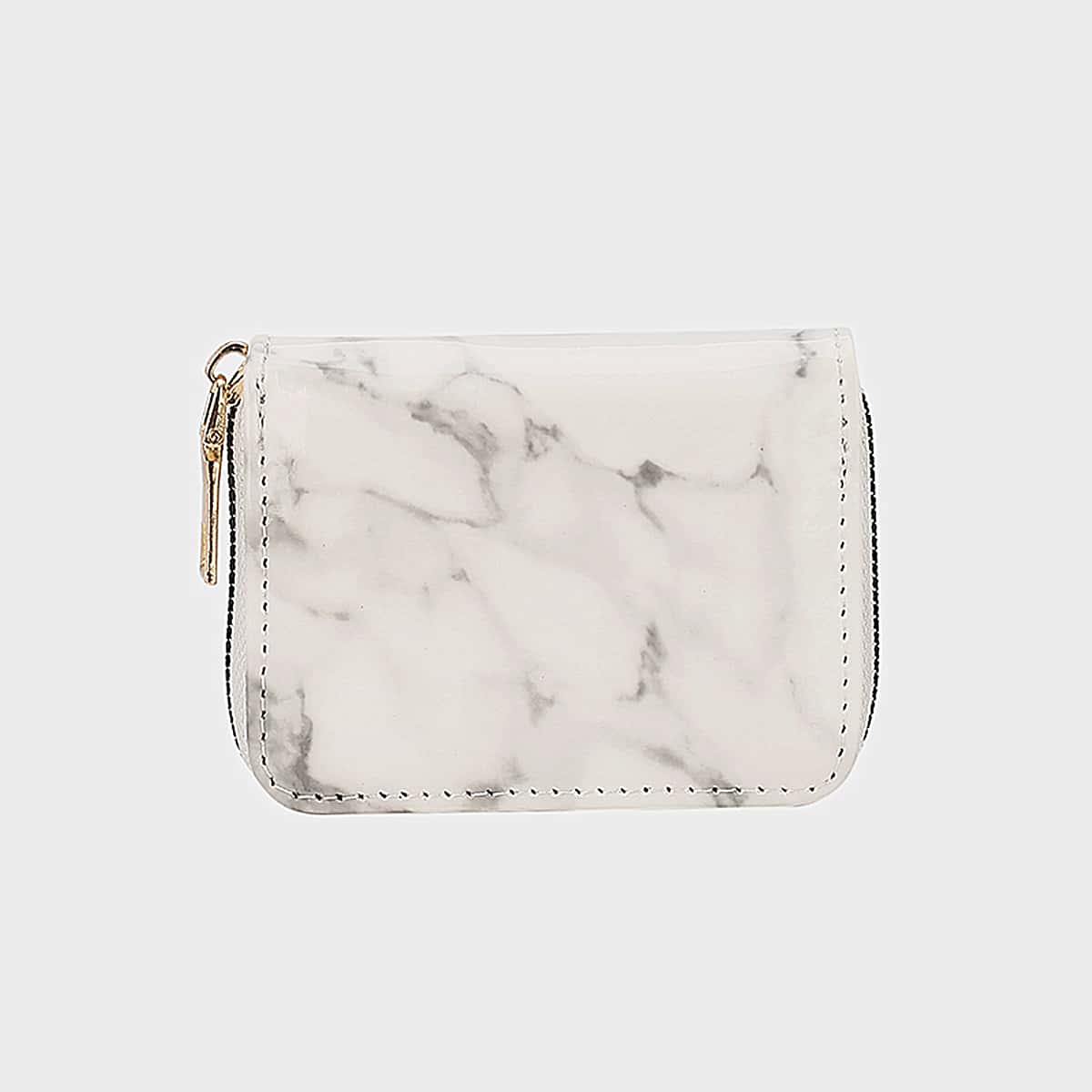 

Marble Pattern Small Wallet, White