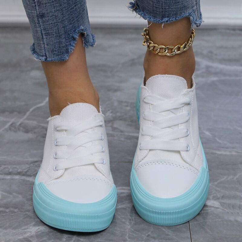 

Lace Up Front Canvas Shoes, White