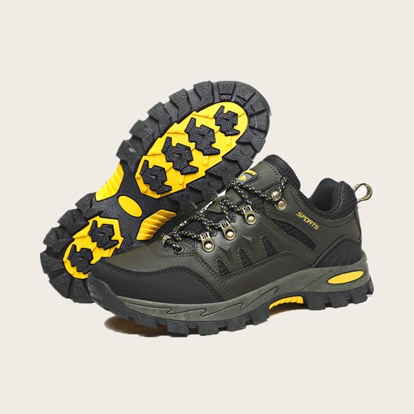 

Men Lace-up Front Hiking Shoes, Army green