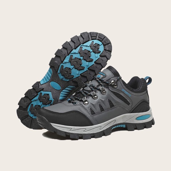 

Men Lace-up Front Hiking Shoes, Grey