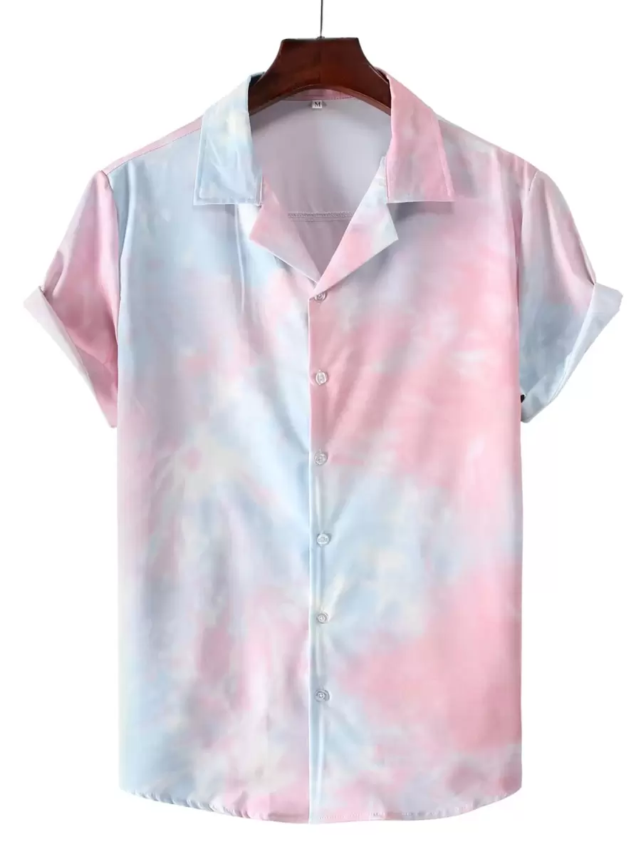Manfinity RSRT Men Random Tie Dye Button Through Shirt - Multicolor - View 1