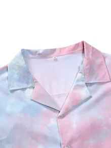 Manfinity RSRT Men Random Tie Dye Button Through Shirt - Multicolor - View 3