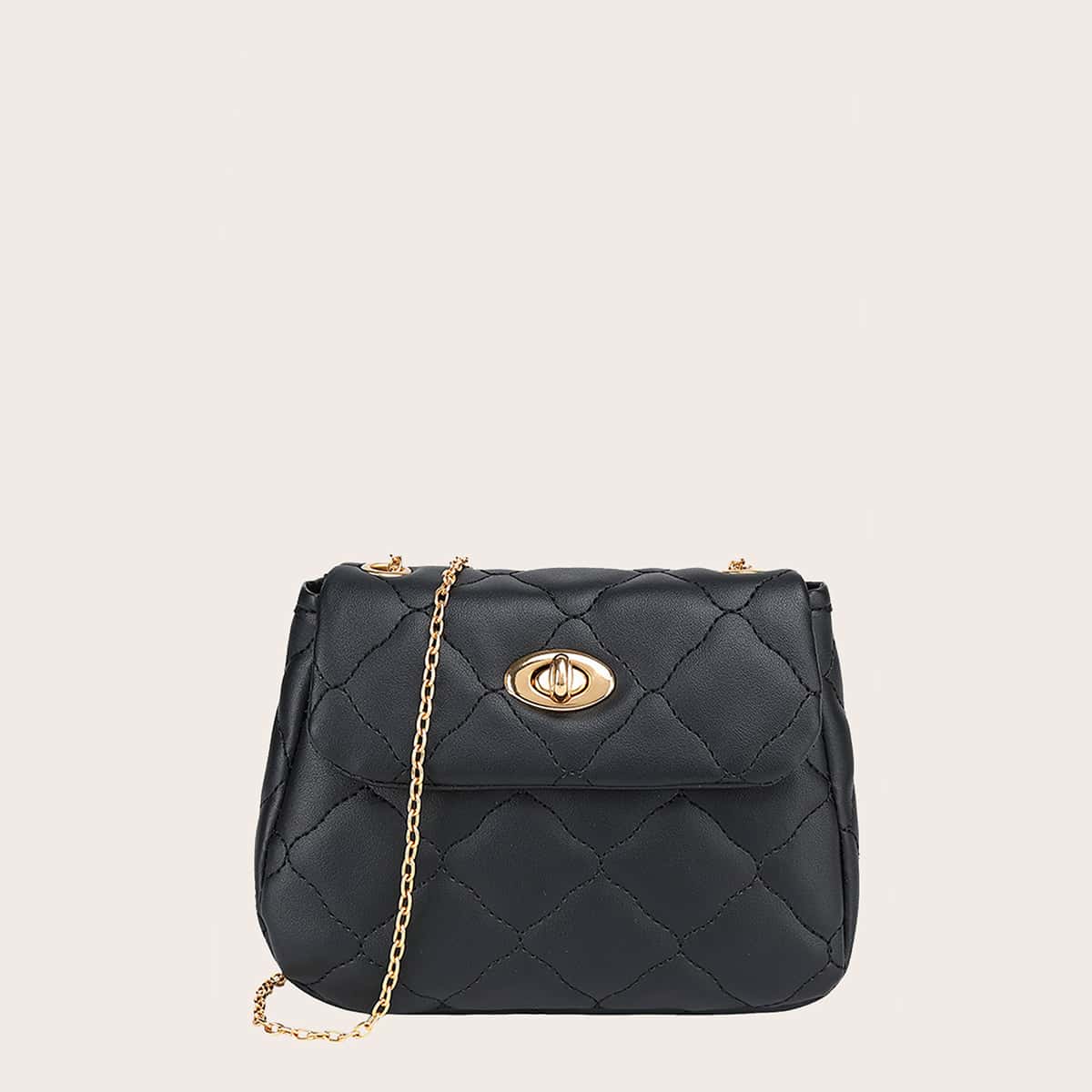 

Turn-lock Chain Saddle Bag, Black