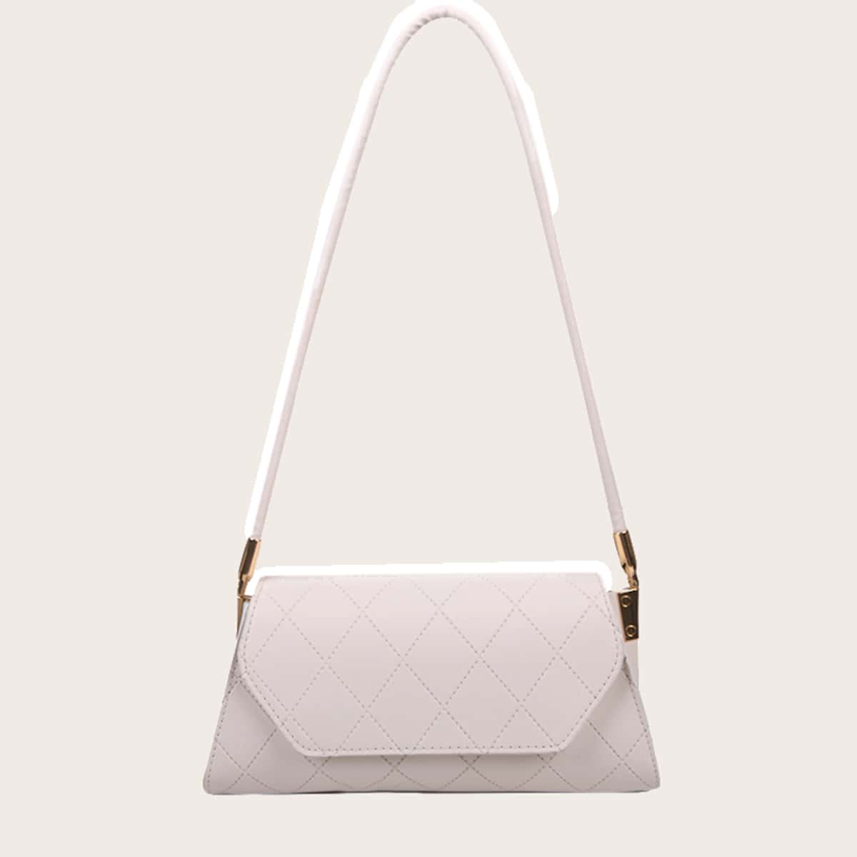

Quilted Shoulder Bag, White