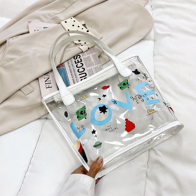 

Clear Tote Bag, Blue