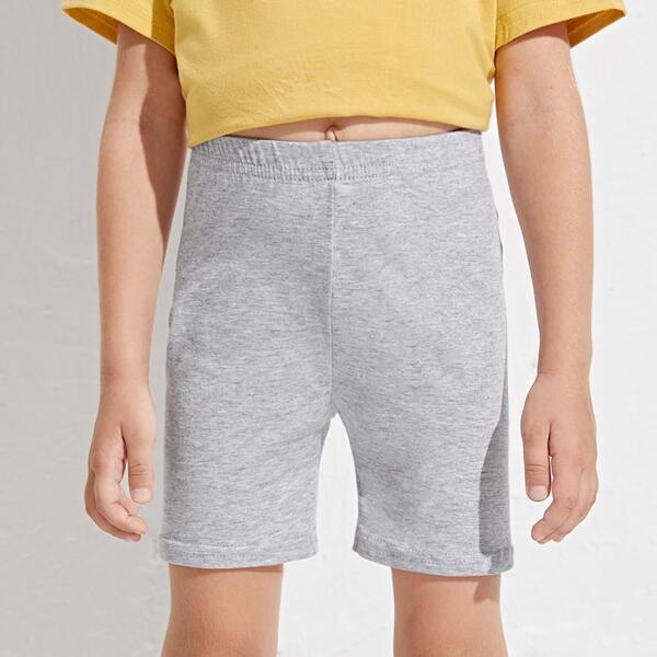 

Toddler Girls Solid Biker Shorts, Light grey