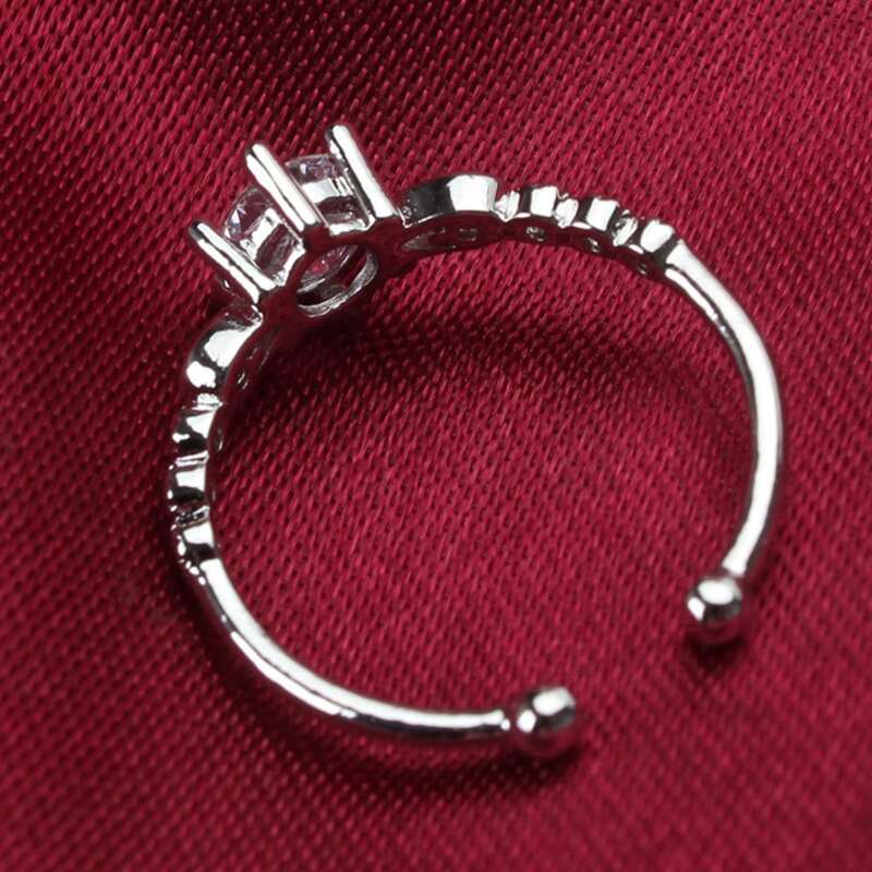 

Rhinestone Decor Ring, Silver