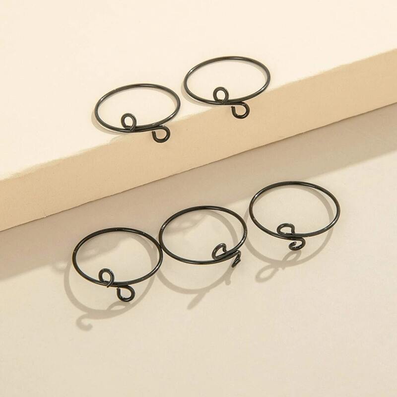 

5pcs Minimalist Ring, Gun black