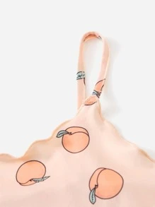 SHEIN 青少年女孩桃子圖案吊帶上衣 - 淺粉色 - 查看 4