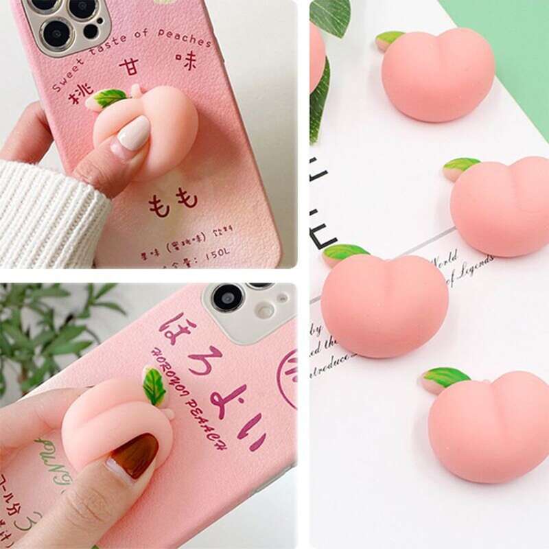 

2pcs Peach Squeeze Toy, Pink