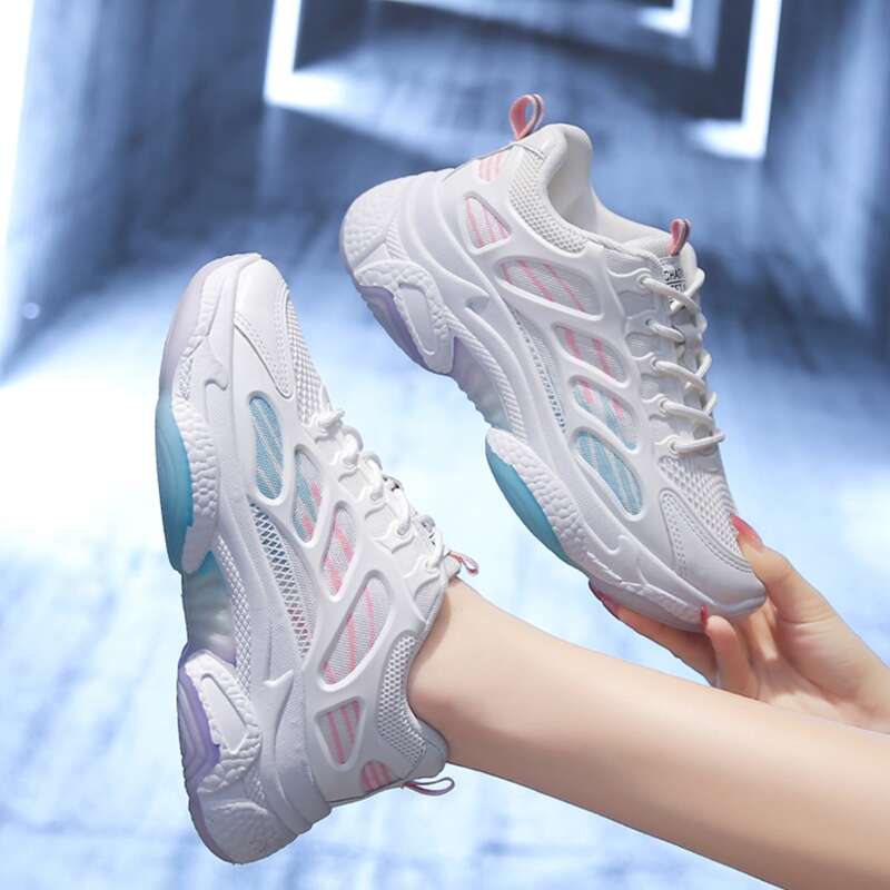 

Lace Up Front Chunky Sneakers, White
