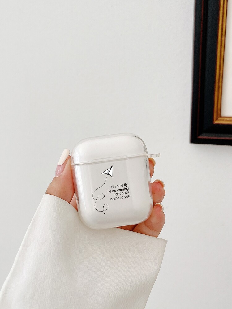 Paper Airplane Clear Case Compatible With Airpods - Clear - View 2