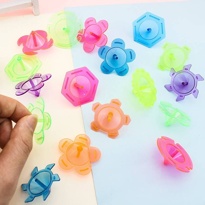 

10pcs Random Color Spinning Top Toy, Multicolor