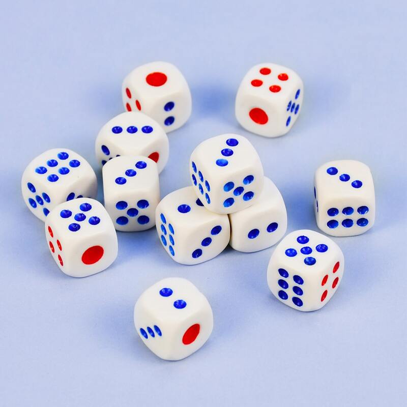

12pcs Simple Dice, Multicolor
