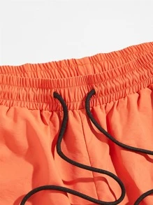 Manfinity Men Neon Orange Push Buckle Detail Cargo Trousers - Orange - View 3