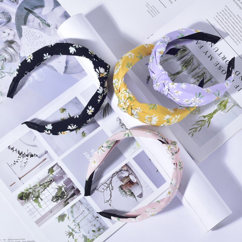 

4pcs Flower Knot Headband, Multicolor
